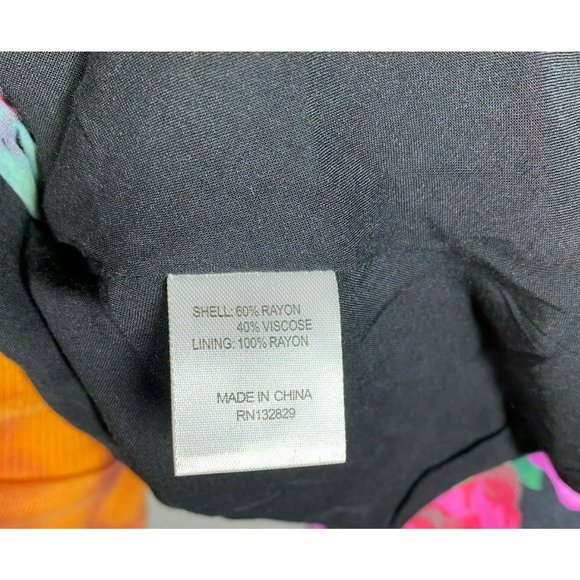 LOVERS + FRIENDS Pink/Purple Roses Print One Shoulder Puff Sleeves Blouse Top - Picture 5 of 5